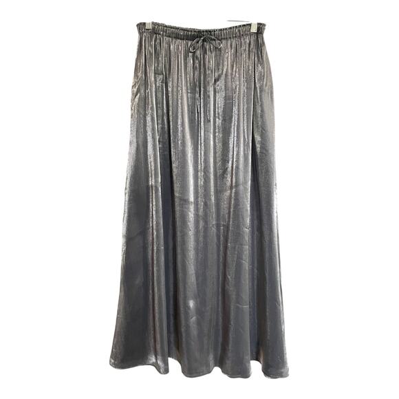 Jessica McClintock Gunne Sax Skirt Jr Size 13 28 Silver Metallic Vintage 80s - Picture 1 of 7